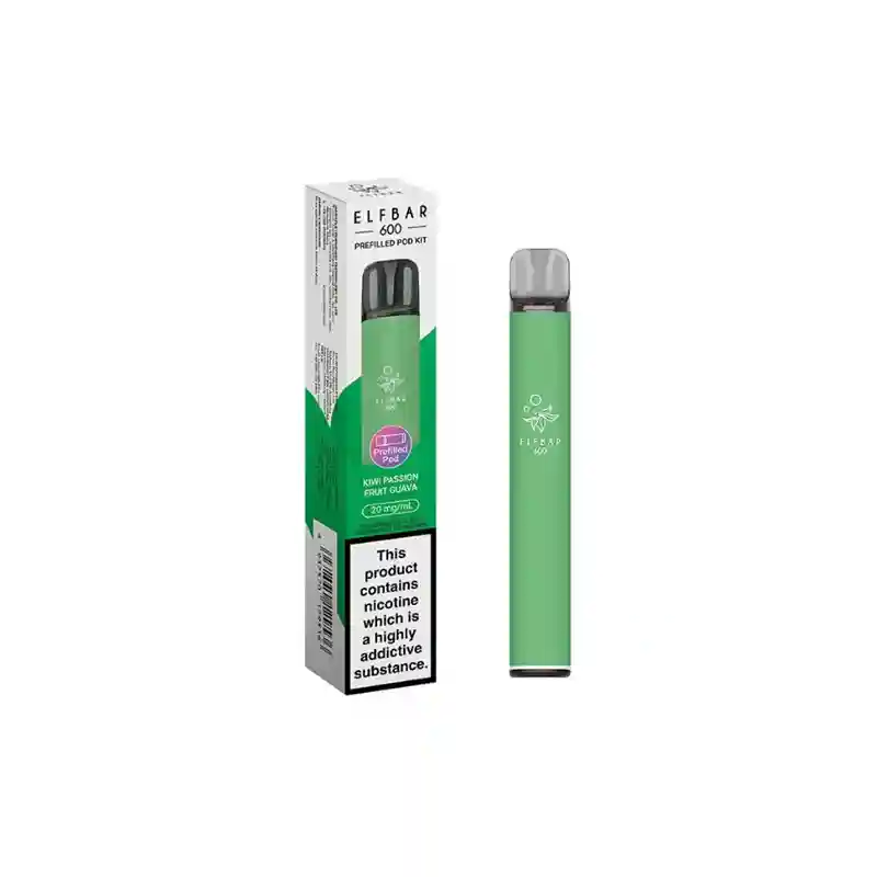 Elf Bar 600 Kiwi Passion Fruit Guava Disposable Vape — 600 Puffs 20mg