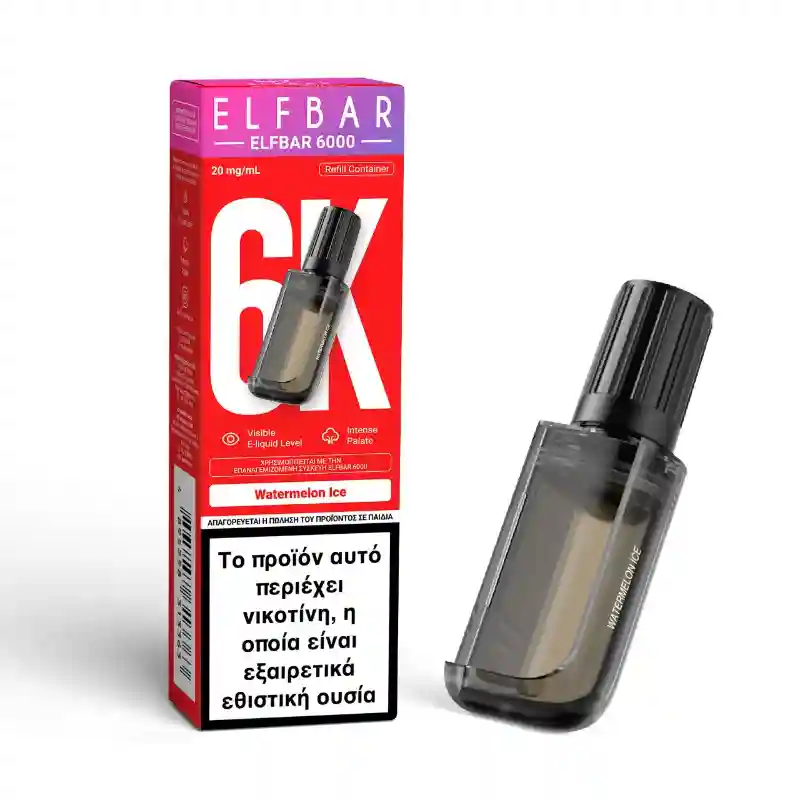 Elf Bar 6000 Watermelon Ice Disposable Vape — 6000 Puffs 20mg