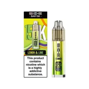 SKE Crystal 15K Lemon Lime Disposable Vape — 15000 Puffs 20mg (with spare pod)